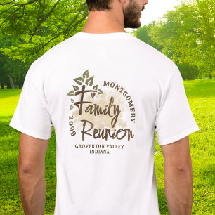 Camiseta Nome da Árvore de Script de Reunião da Família Wat