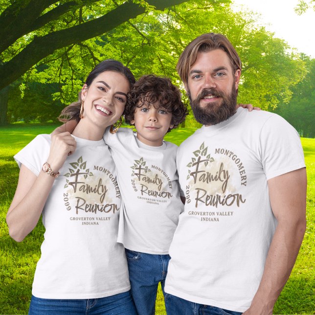 Camiseta Nome da Árvore de Script de Reunião da Família Wat (Criador carregado)