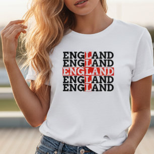 Camiseta Nome da Bandeira da Inglaterra Repetir Tipografia 