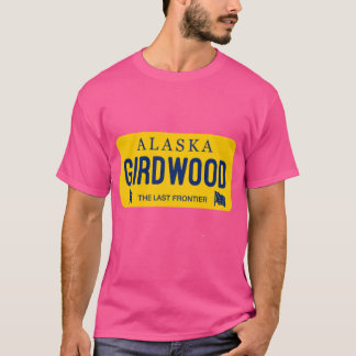 Camiseta Nome da cidade da placa de licença do Alasca Girdw