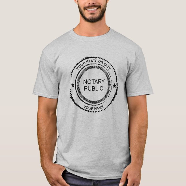 Camiseta Nome da Cidade do Selo com Densidade Pública Notár (Frente)