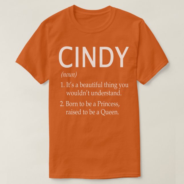 Camiseta Nome da Cindy Gift 27 (Frente do Design)