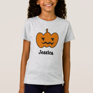 Camiseta Nome da custódia Halloween Pumpkin