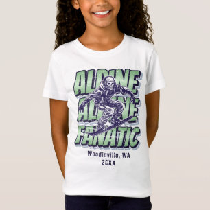 Camiseta Nome da Data de Localização de Snowboard Alpina Pe
