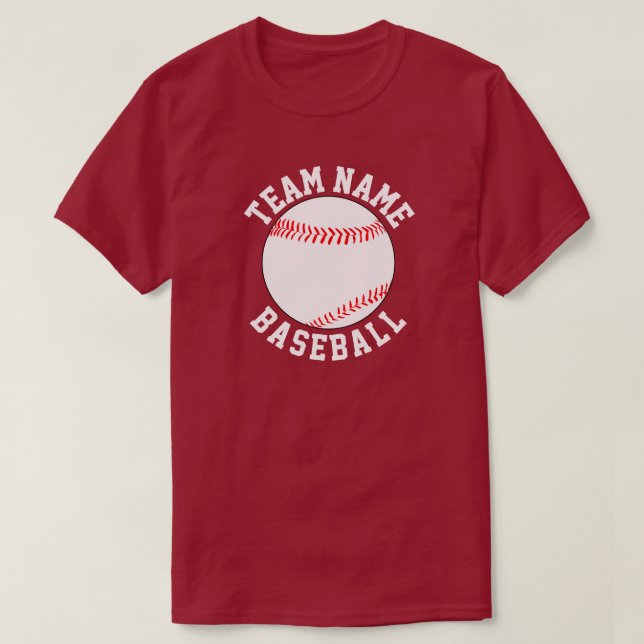 Camiseta Nome da Equipe de Baseball Personalizada, Número d (Frente do Design)