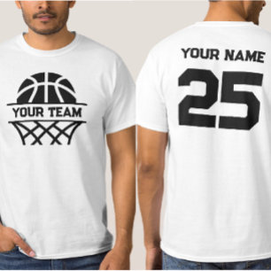 Camiseta Nome da Equipe de Basquete Personalizada, Seu Nome