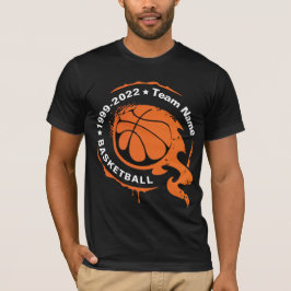 Camiseta Nome da Equipe de Basquete. Personalizar T-Shirt