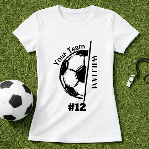 Camiseta Nome da Equipe de Futebol e Número do Jogador