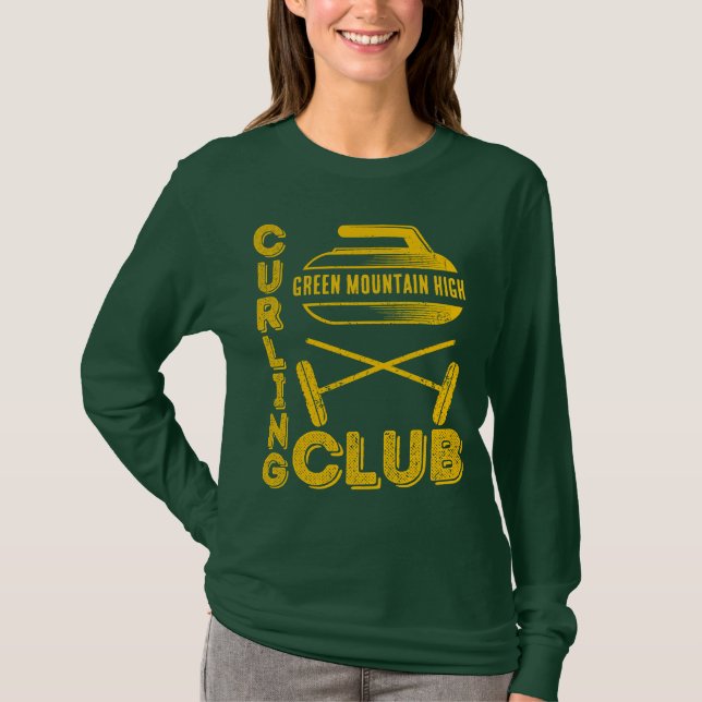 Camiseta Nome da Equipe do Clube Escolar Curling (Frente)
