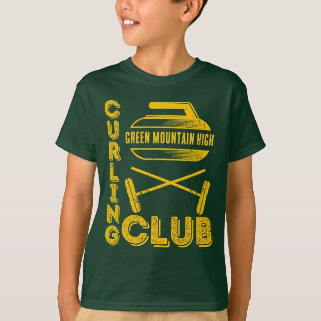 Camiseta Nome da Equipe do Clube Escolar Curling (Frente)