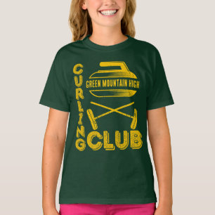 Camiseta Nome da Equipe do Clube Escolar Curling