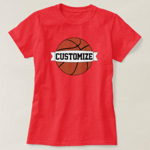 Camiseta Nome da Equipe Personalizada Jogadora de Basquete/