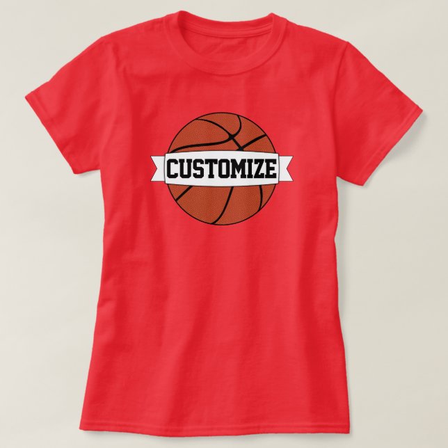 Camiseta Nome da Equipe Personalizada Jogadora de Basquete/ (Frente do Design)