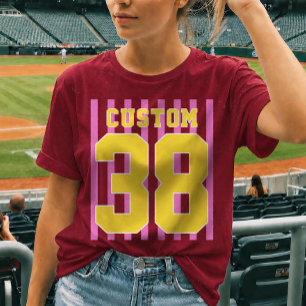 Camiseta Nome da Equipe Personalizado Número Dia de Jogo
