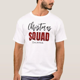 Camiseta Nome da Família da Equipe de Natal Brilhante Verme
