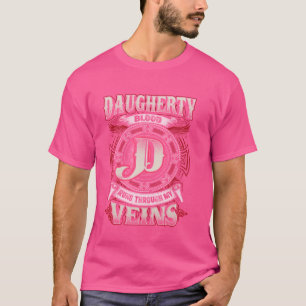 Camiseta Nome Da Família Daugherta, Corre Pelas Minhas Veia
