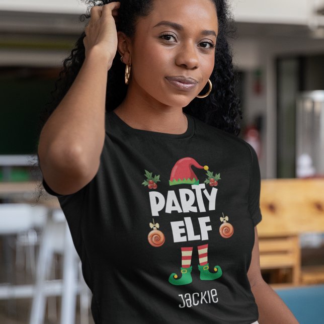 Camiseta Nome da família de Natal do partido correspondente (Criador carregado)