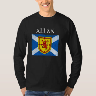 Camiseta Nome da Família do Clã Escocês Allan Bandeira da E