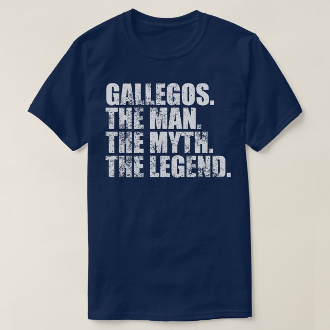 Camiseta Nome da família Galegos sobrenome Ga (Frente do Design)
