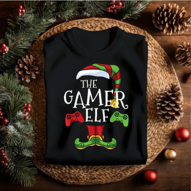 Camiseta Nome da Família Gamer Elf Correspondente à Estrutu (Criador carregado)