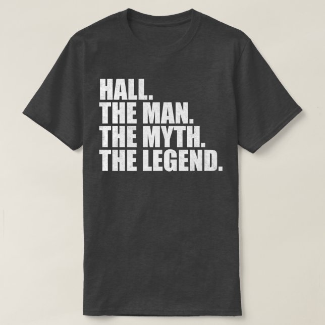 Camiseta Nome da família Hall sobrenome Hall Surname H (Frente do Design)