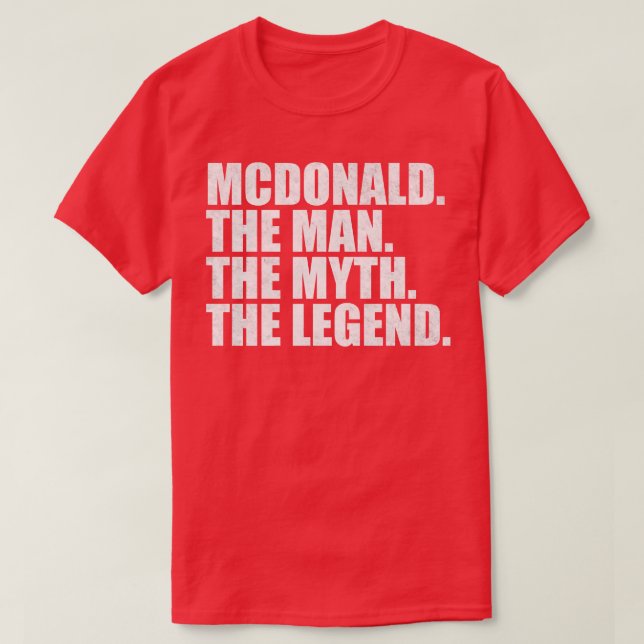 Camiseta Nome da família Mcdonald Mcdonald sobrenome Mc (Frente do Design)