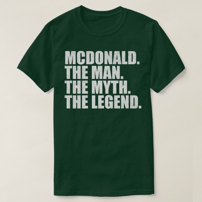 Camiseta Nome da família Mcdonald Mcdonald sobrenome Mc (Frente do Design)