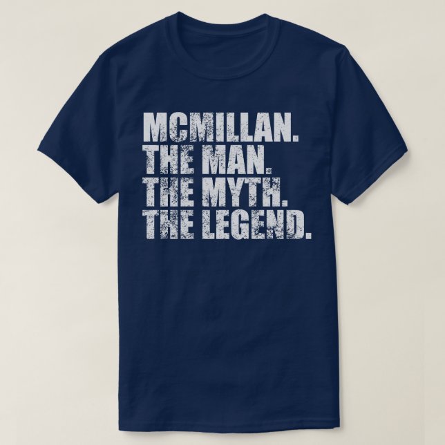 Camiseta Nome da família Mcmillan Mcmillan sobrenome Mc (Frente do Design)