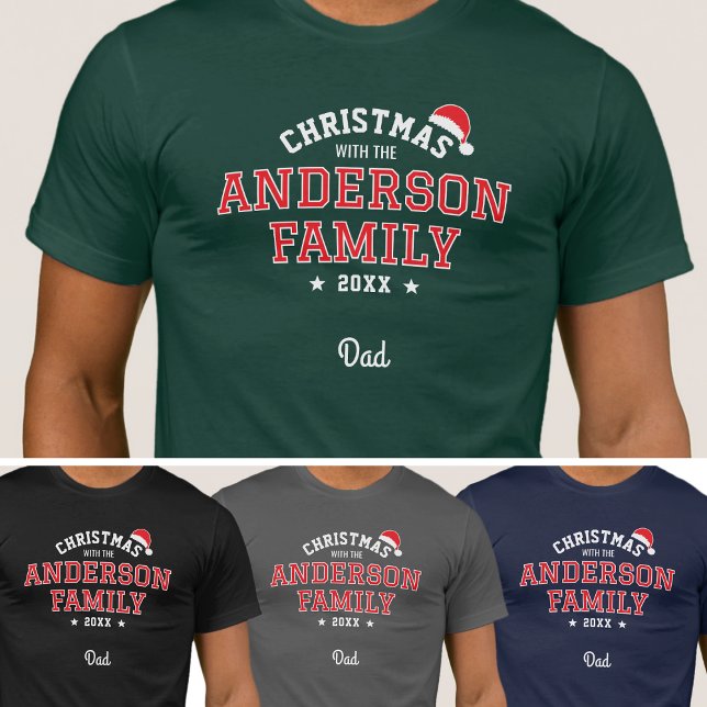 Camiseta Nome da família Papais noeis Natal Pai Vermelho Ve (Criador carregado)