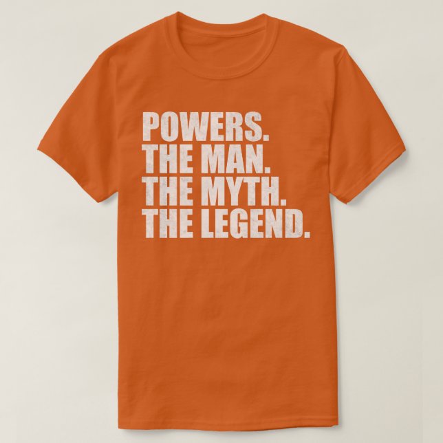 Camiseta Nome da família Powers Powers sobrenome Powers S (Frente do Design)