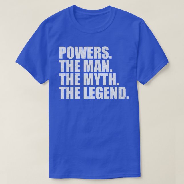 Camiseta Nome da família Powers Powers sobrenome Powers S (Frente do Design)