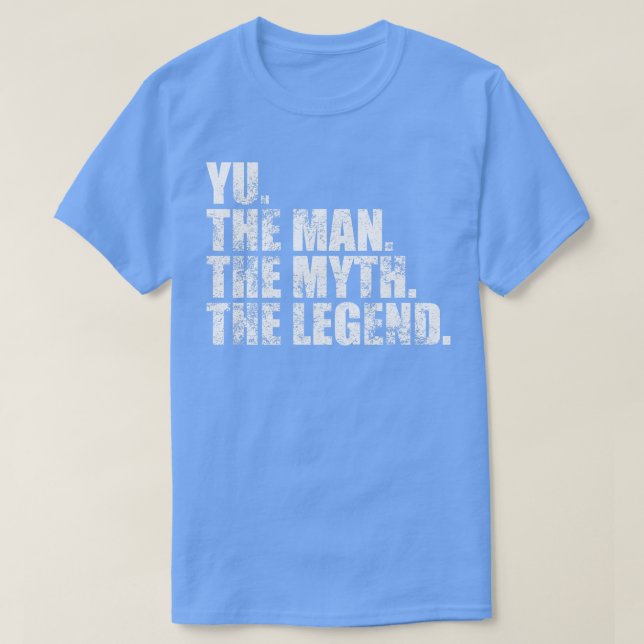 Camiseta Nome da família Yu sobrenome Yu Sobrenome Yu Famíl (Frente do Design)