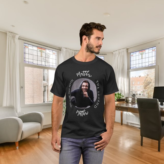 Camiseta Nome da foto da lenda do mito do homem (Criador carregado)