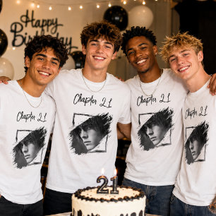 Camiseta Nome da foto de 21º aniversário