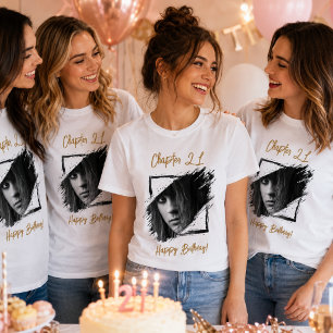 Camiseta Nome da foto de 21º aniversário