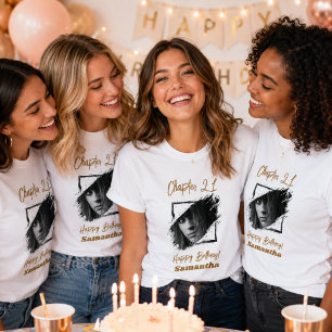 Camiseta Nome da foto de 21º aniversário
