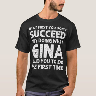 Camiseta Nome da Gina Personalizado Aniversário Engraçado J