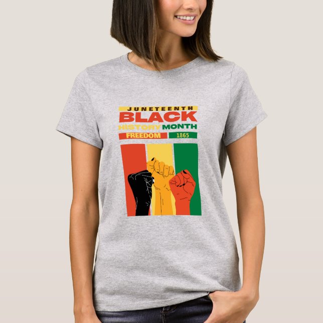 Camiseta nome da história da 1865 liberdade negra africana (Frente)