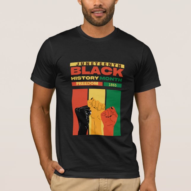 Camiseta nome da história da 1865 liberdade negra africana (Frente)