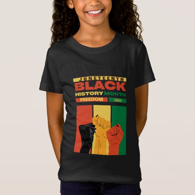 Camiseta nome da história da 1865 liberdade negra africana (Frente)