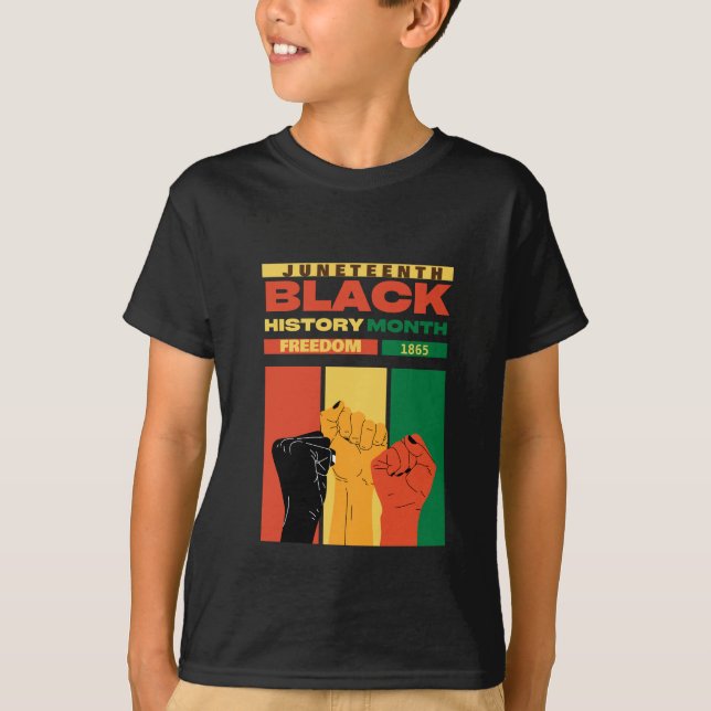 Camiseta nome da história da 1865 liberdade negra africana (Frente)