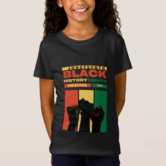 Camiseta nome da história da 1865 liberdade negra africana (Frente)