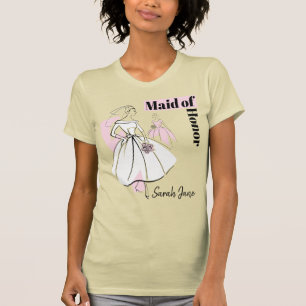 Camiseta Nome da Madrinha de casamento do Grupo Neutro da M