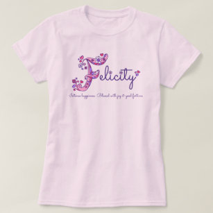 Camiseta Nome das meninas da felicidade & significado da