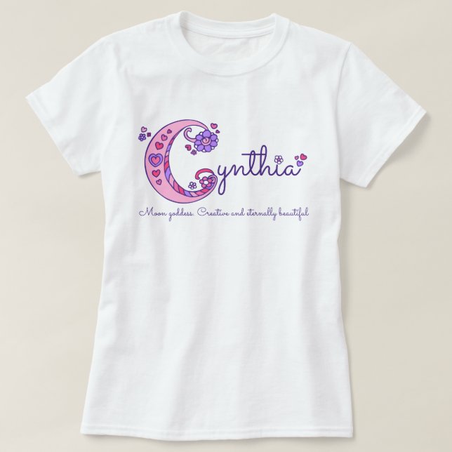 Camiseta Nome das meninas de Cynthia & significado da (Frente do Design)
