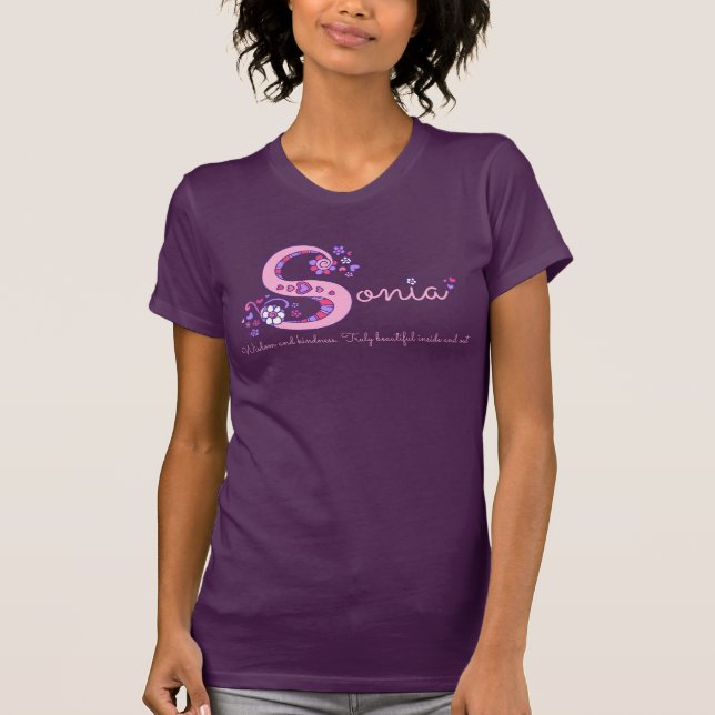 Camiseta Nome das meninas de Sonia & significado do t-shirt (Frente)