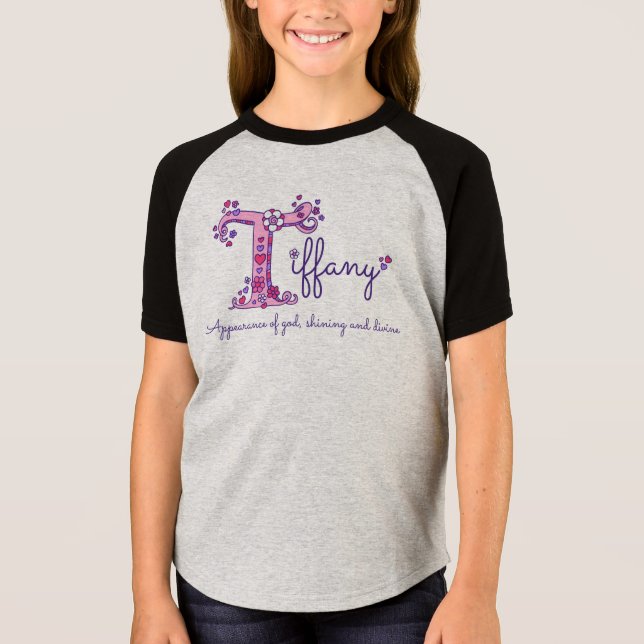 Camiseta Nome das meninas de Tiffany & significado da (Frente)