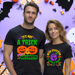 Camiseta Nome Data do Casal de Halloween Anúncio de Gravide