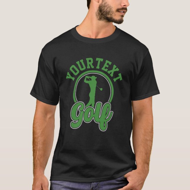 Camiseta NOME DE ADD DE Golf Personalizado Retro Pro Golfer (Frente)