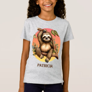 Camiseta nome de adição de amantes de preguiça cortada